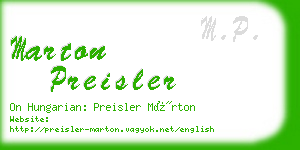 marton preisler business card